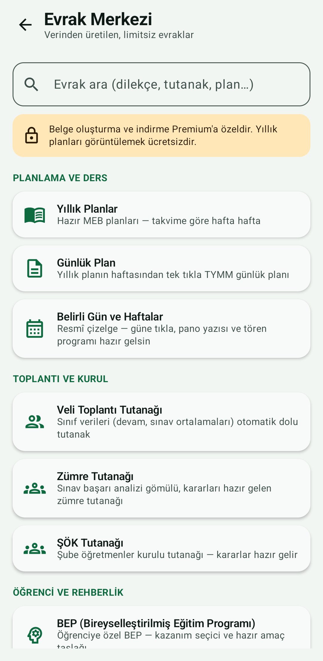 Öğretmen Asistanı ekranı 2