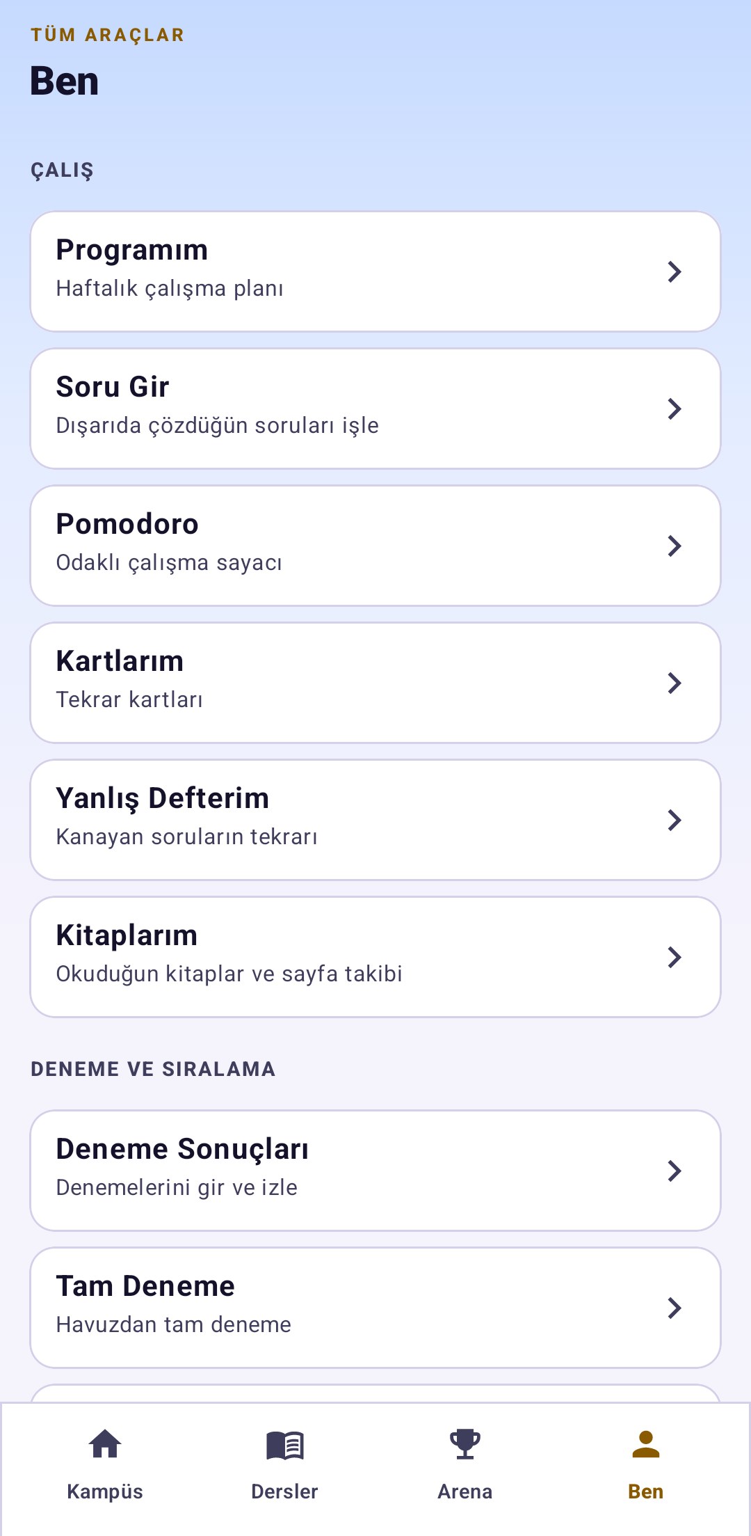 YKS Mentor ekranı 4